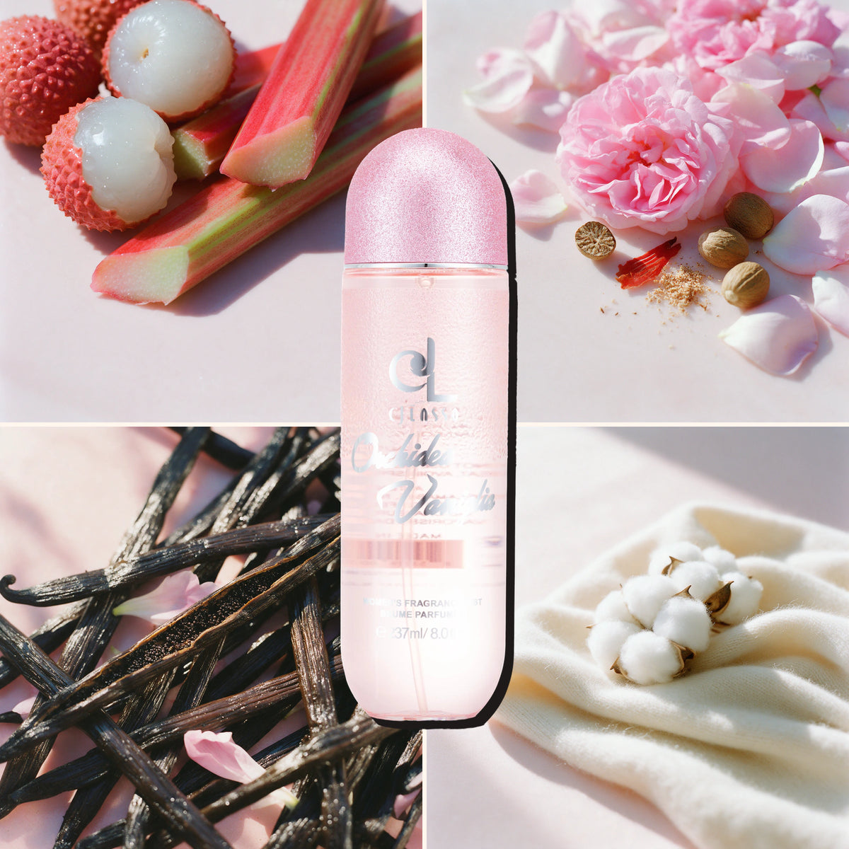 Orchidea Vaniglia, Lychee, Damascena rose, Musk, Vanilla