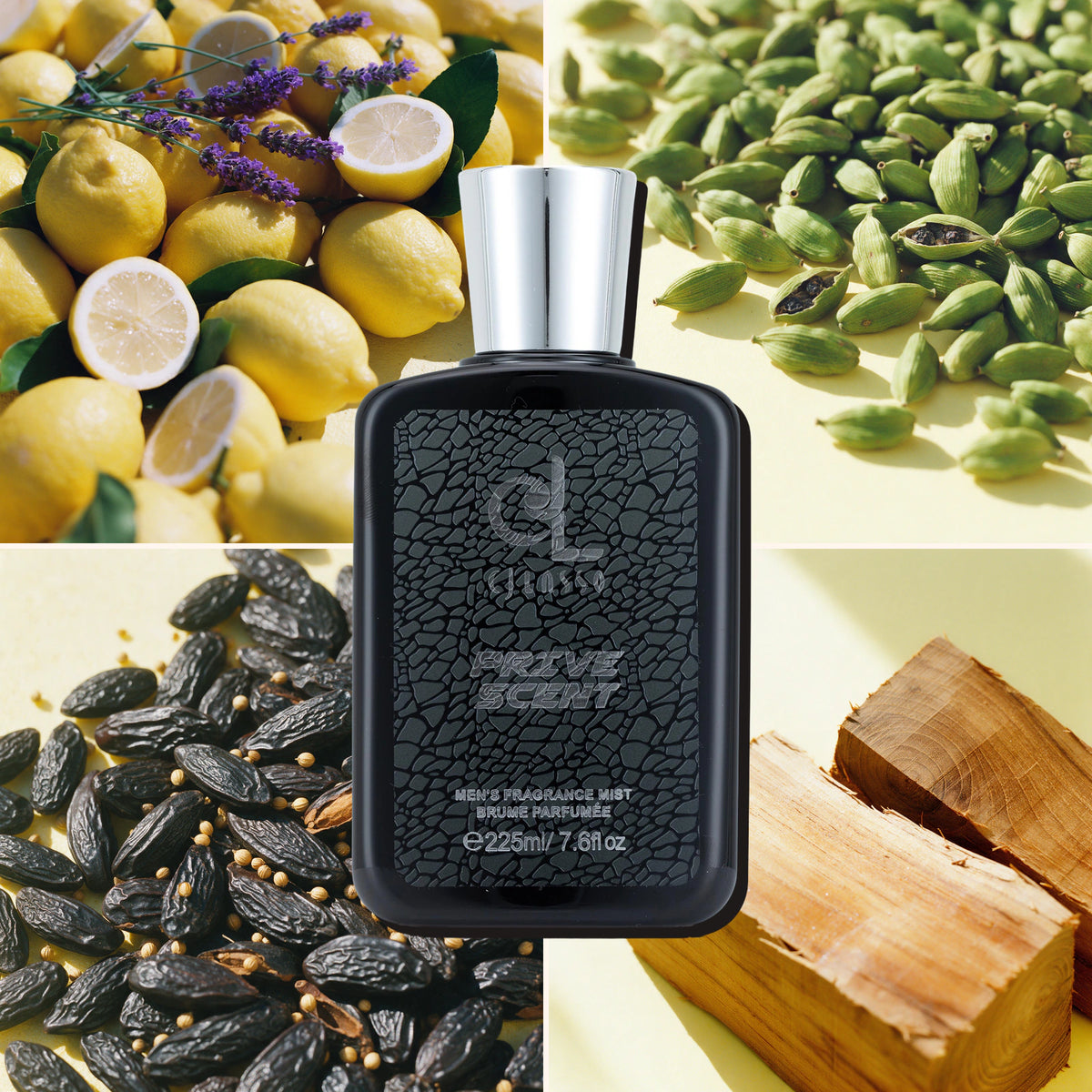 Prive Scent, Lemon, Lavender, Cardamom, Teak wood