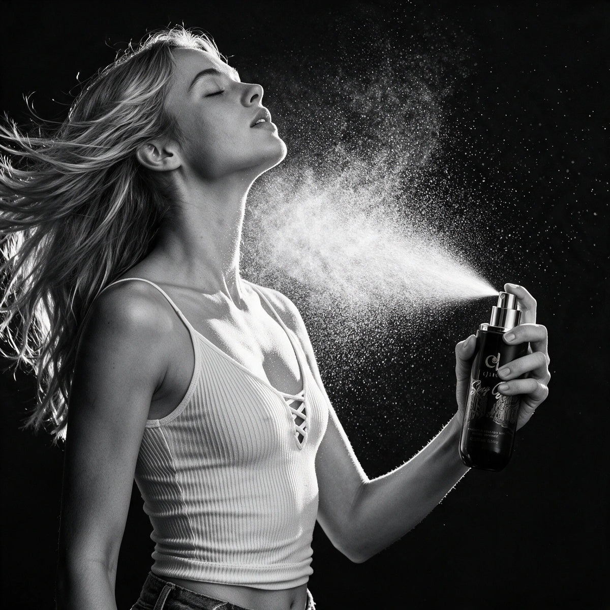 Hand holding the Sexy Girl fragrance mist
