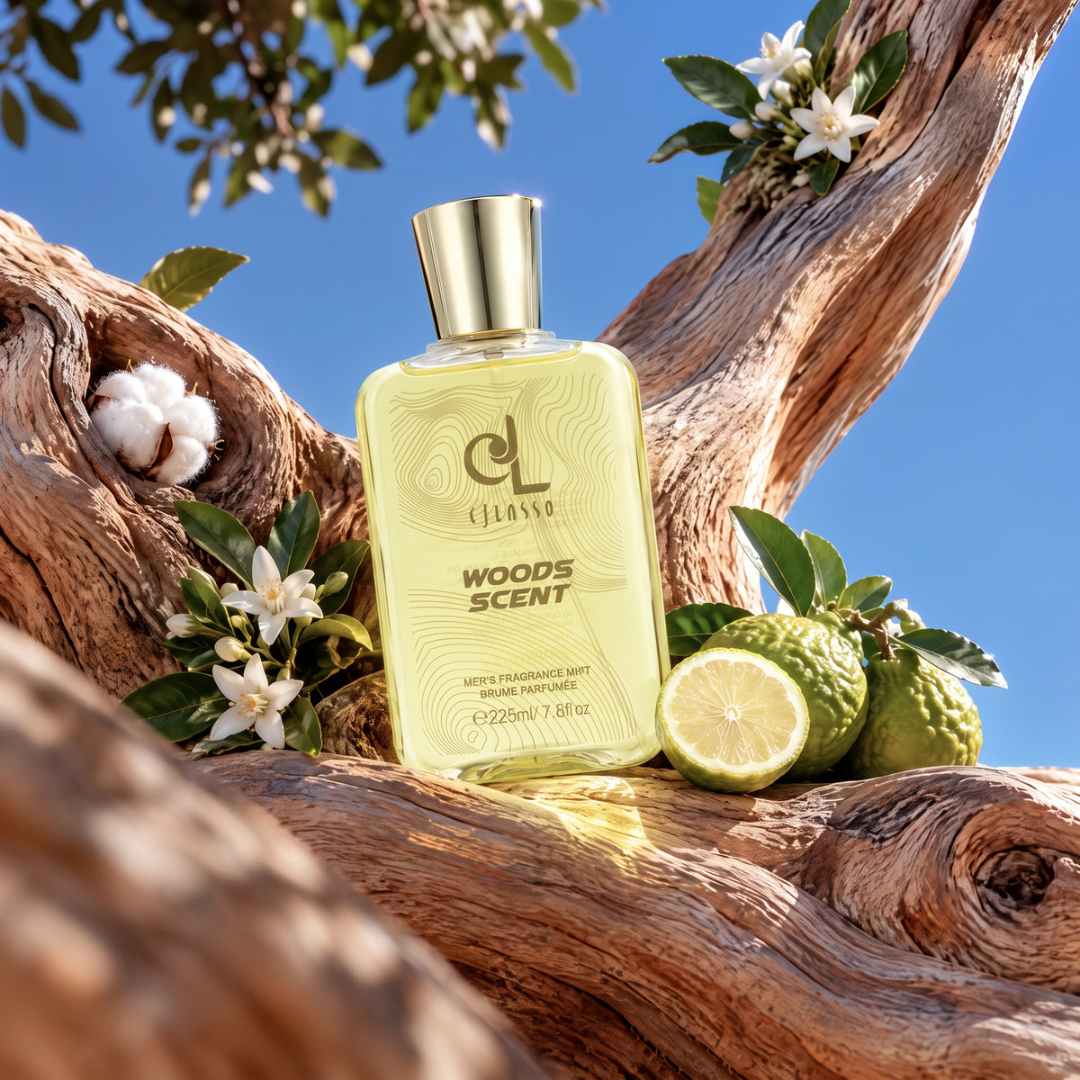 Woods Scent fragrance mist with bergamot, orange blossom and cedar